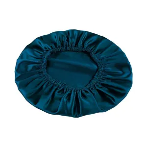 Silk Hair Bonnet - Double side no edge - Peacock blue