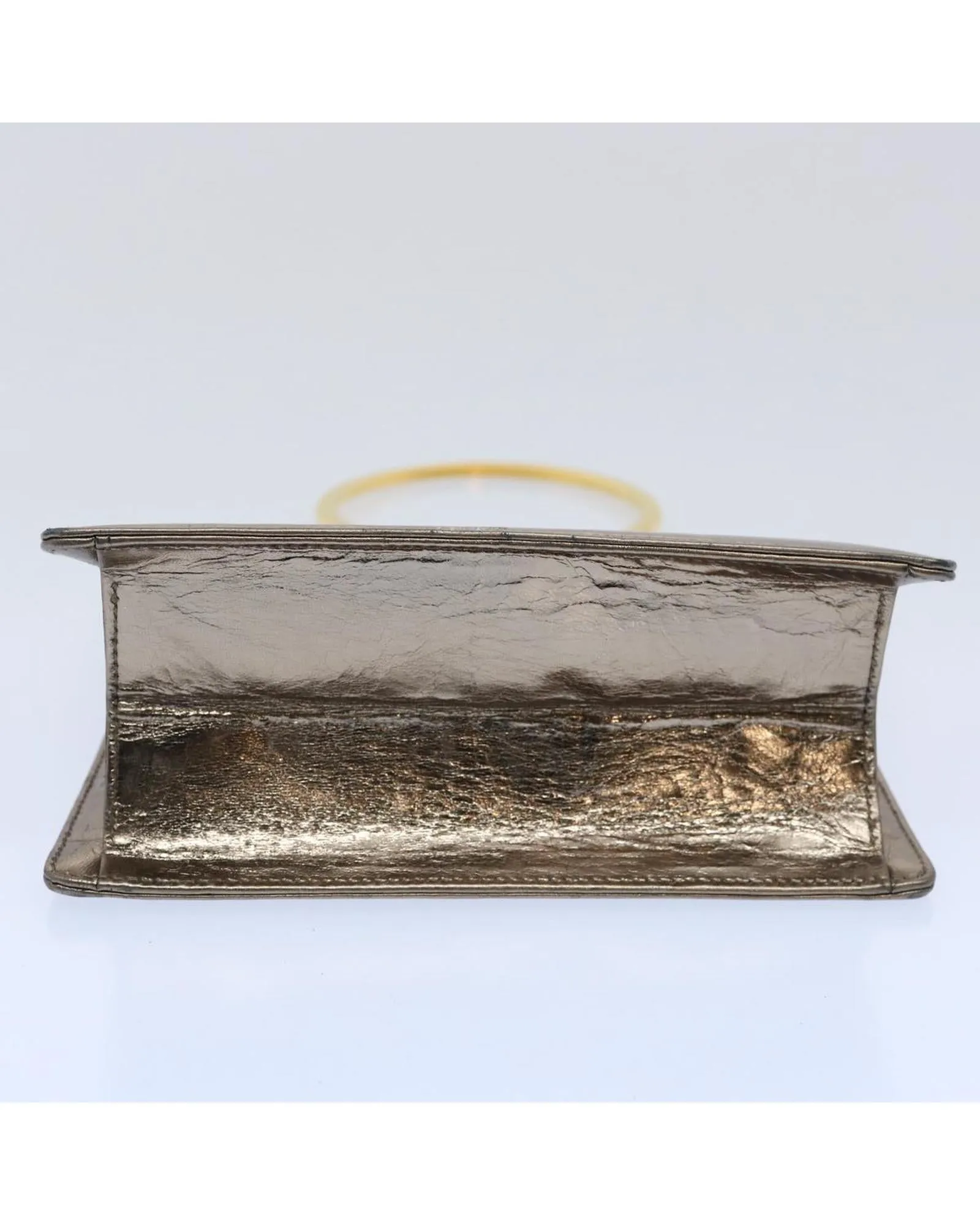 Silver Leather Gancini Hand Bag by Italian Designer