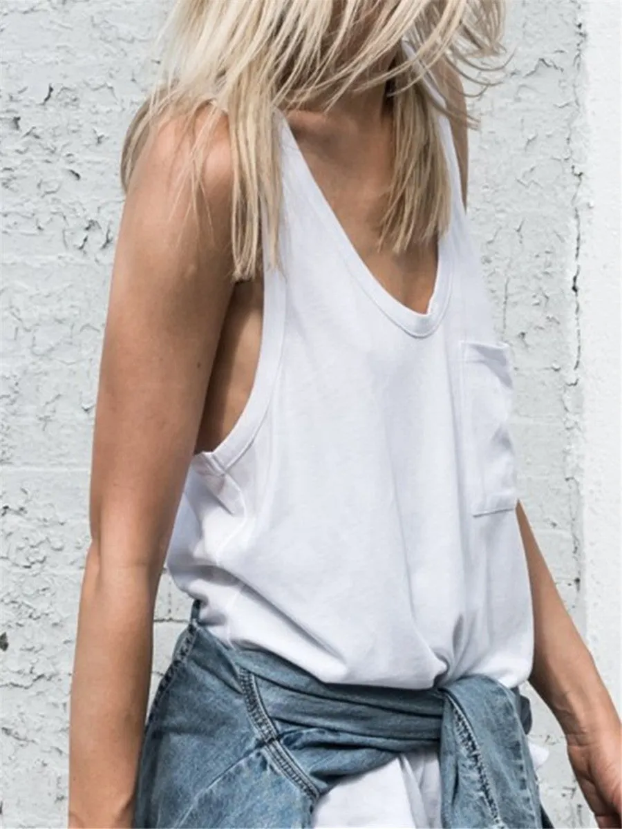 Simple Casual Comfortable Soft Vest T-Shirt Top