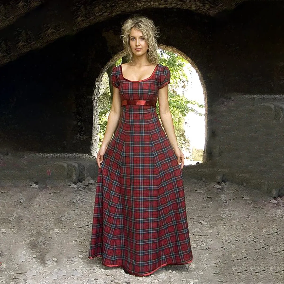 Simple Tartan Evening Gown