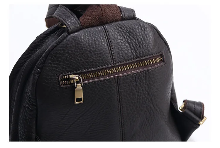 Soft Leather Backpack Women Zipper Bags