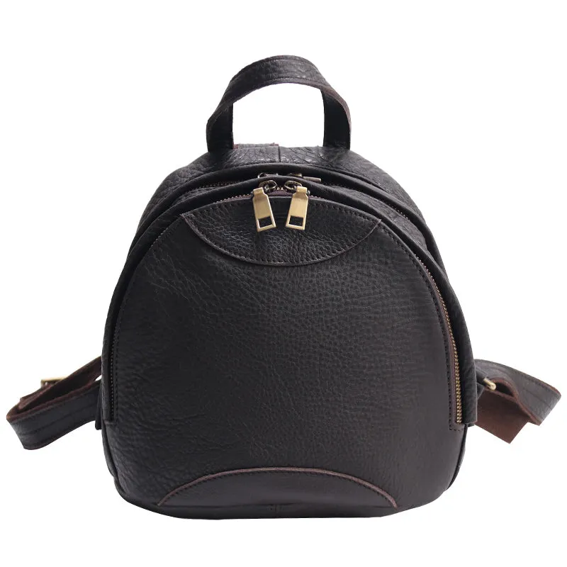 Soft Leather Backpack Women Zipper Bags