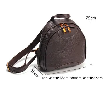 Soft Leather Backpack Women Zipper Bags