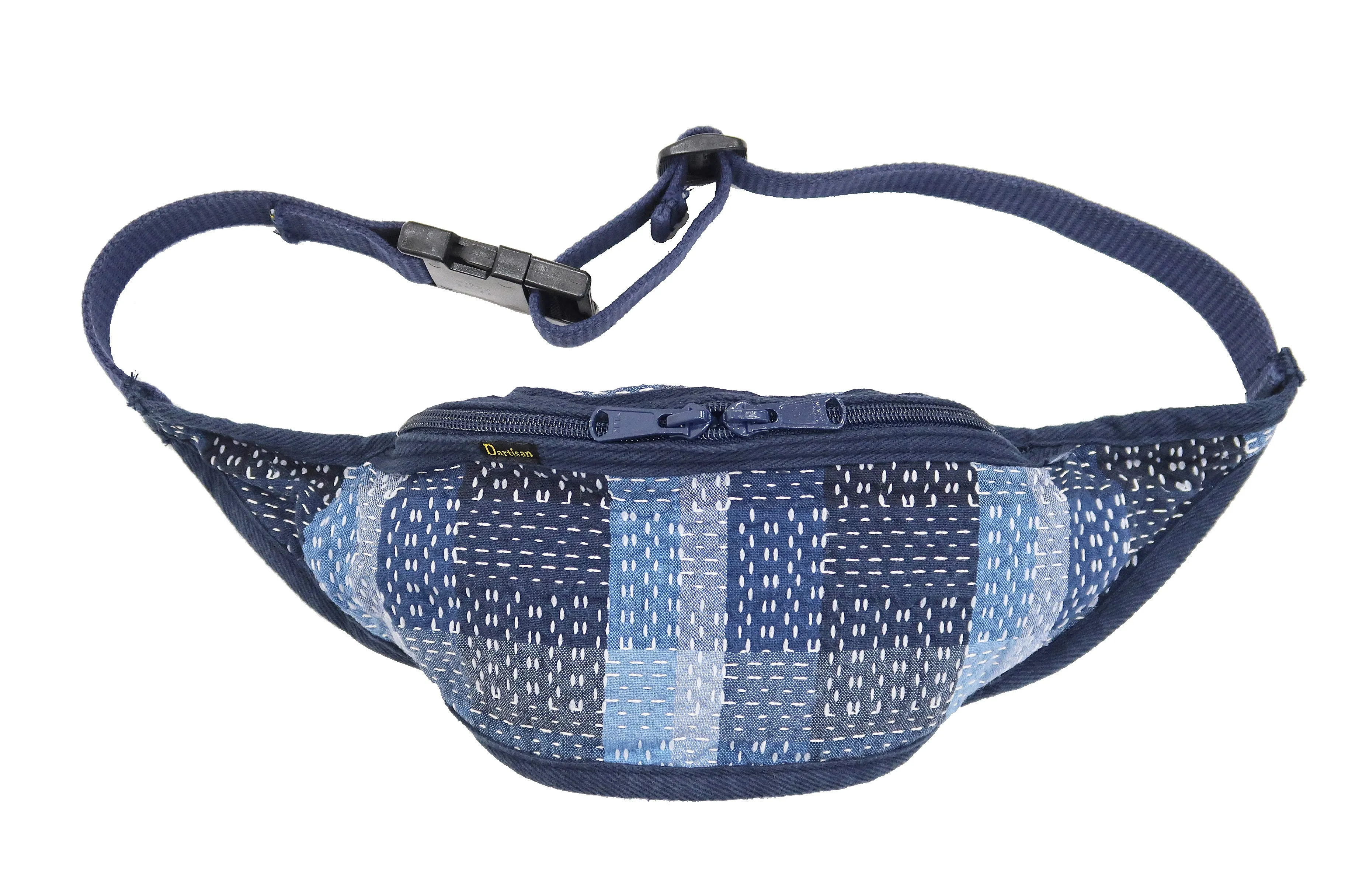 Studio D'artisan Sashiko Waist Bag Pouch Unisex Casual Japanese Style Fanny Pack 7538 Blue