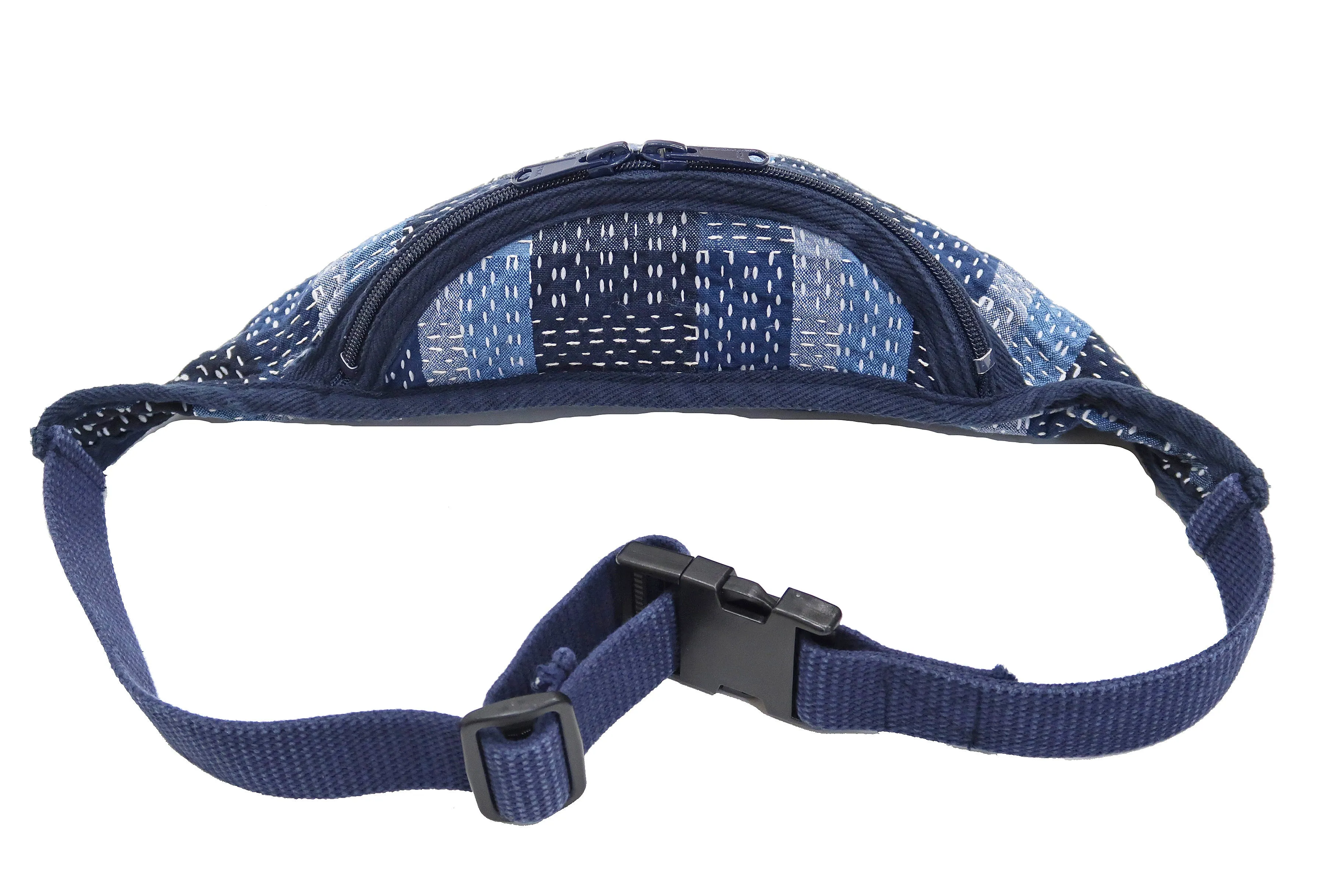 Studio D'artisan Sashiko Waist Bag Pouch Unisex Casual Japanese Style Fanny Pack 7538 Blue