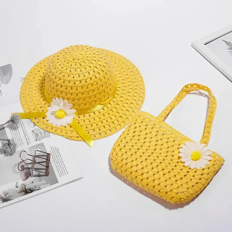 Sunny Day Daisy Straw Hat and Purse Bundle