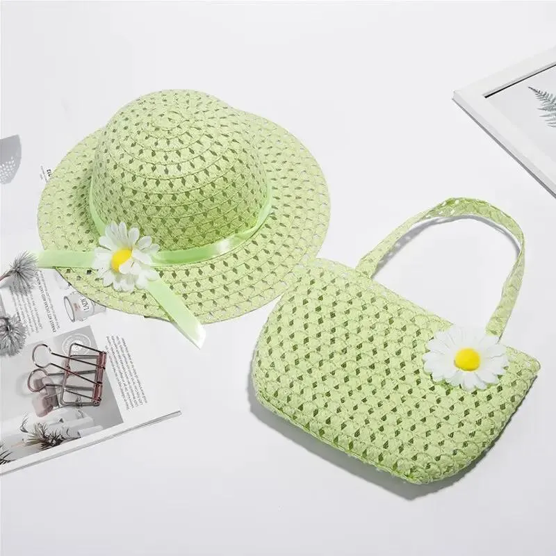 Sunny Day Daisy Straw Hat and Purse Bundle