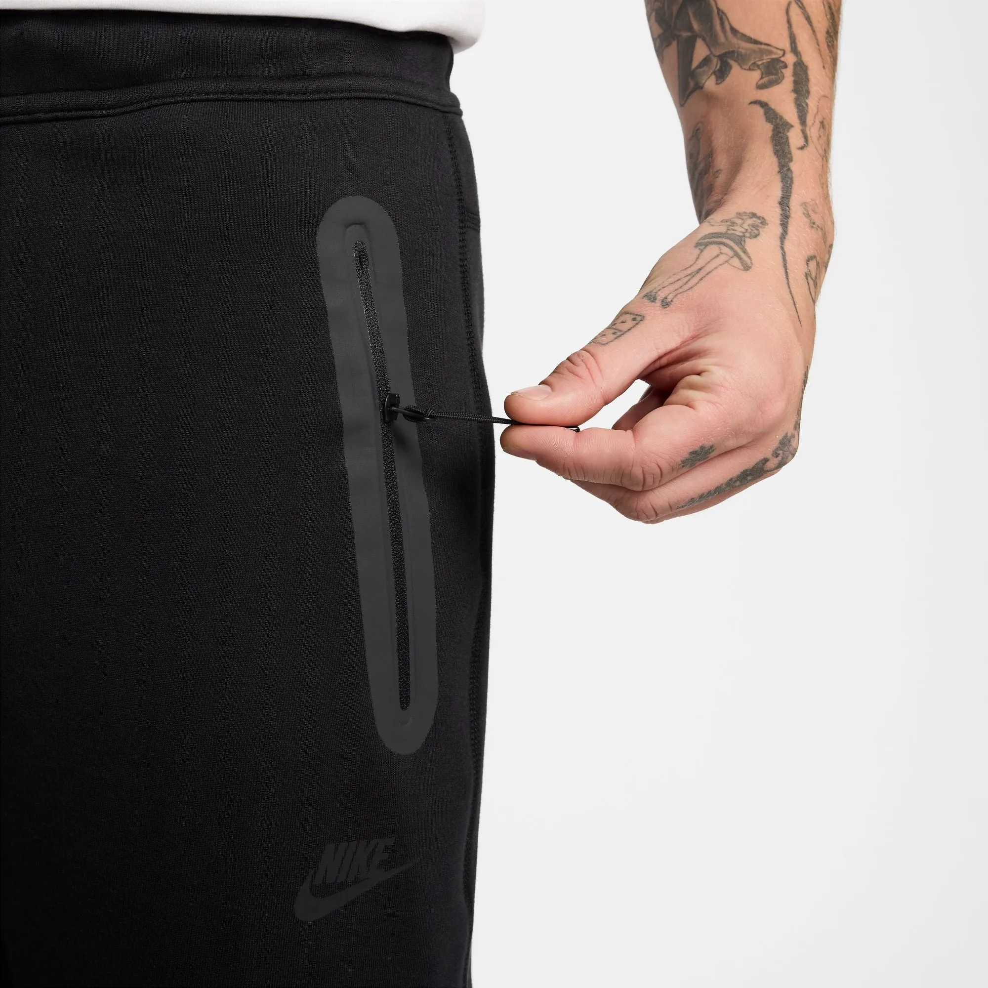 TECH FLEECE OPEN HEM PANTS "BLACK"