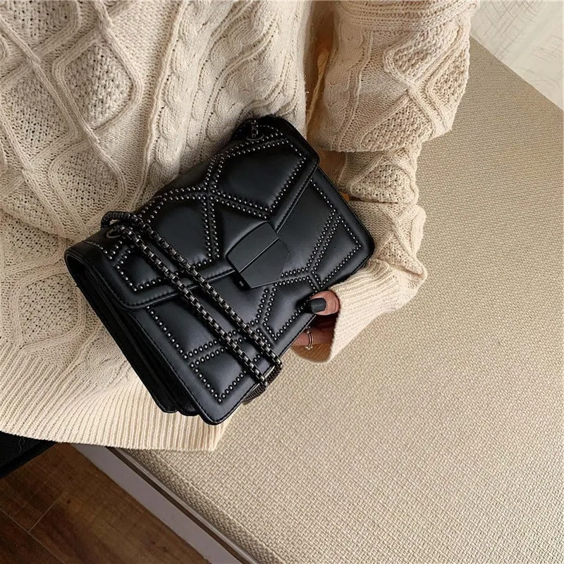 Textured and Studded Compact Messenger Crossbody Bags