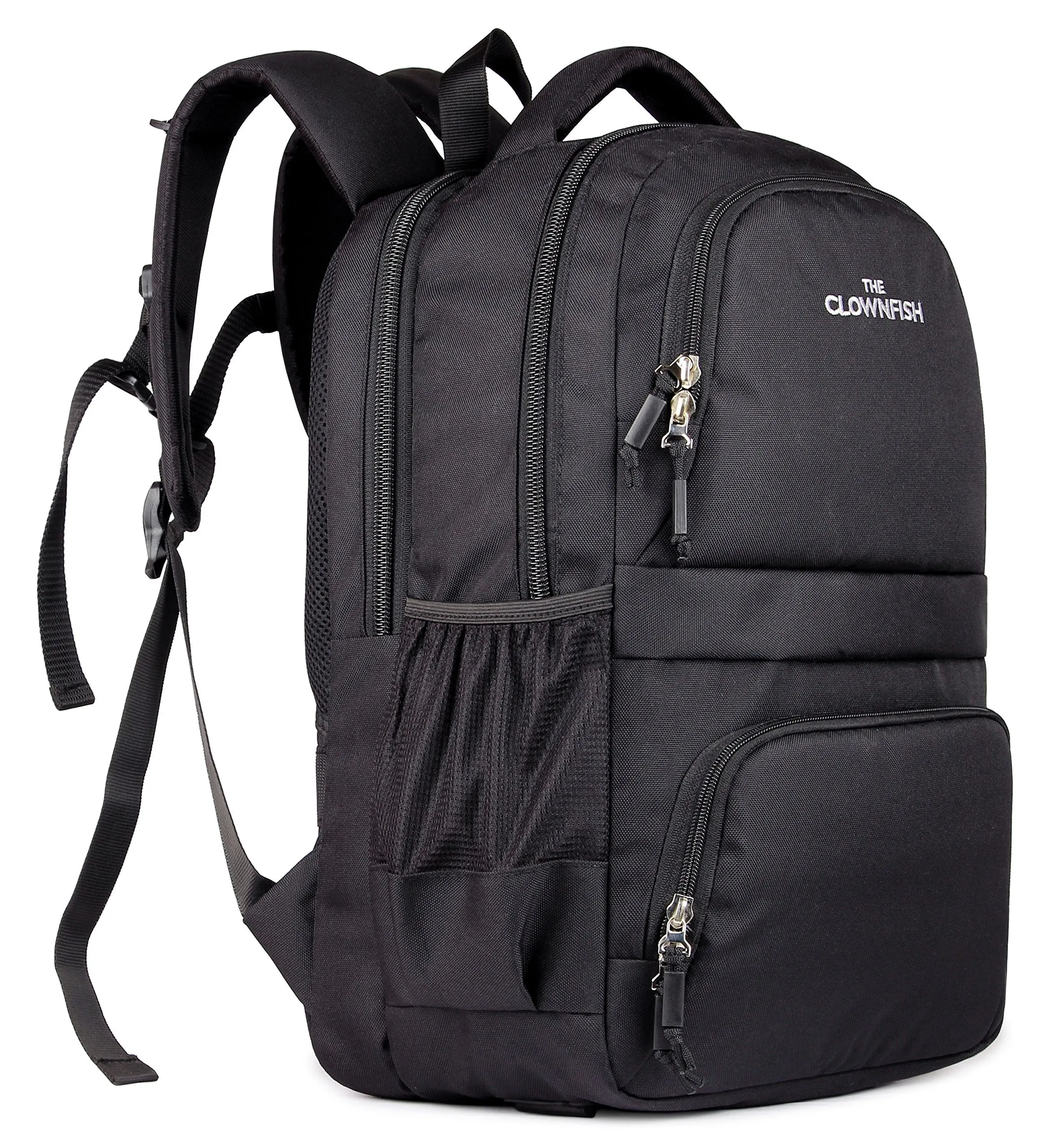 THE CLOWNFISH Charcoal 30 Ltrs Black Laptop Backpack (TCFBPPO-ABUKBL12)