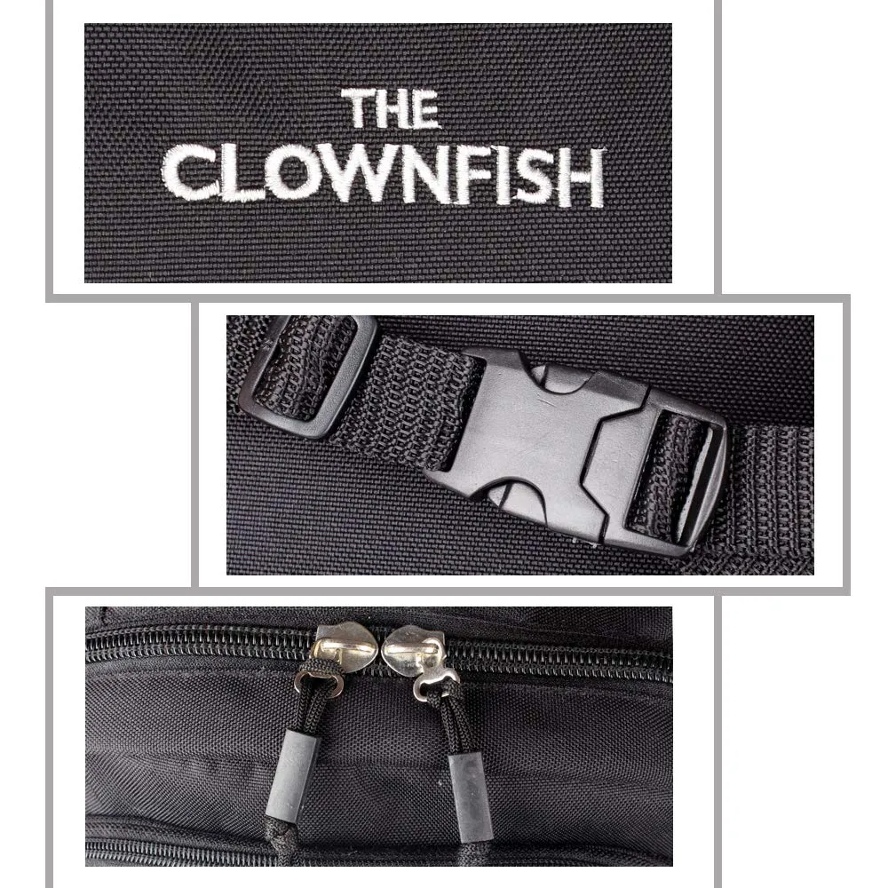 THE CLOWNFISH Charcoal 30 Ltrs Black Laptop Backpack (TCFBPPO-ABUKBL12)