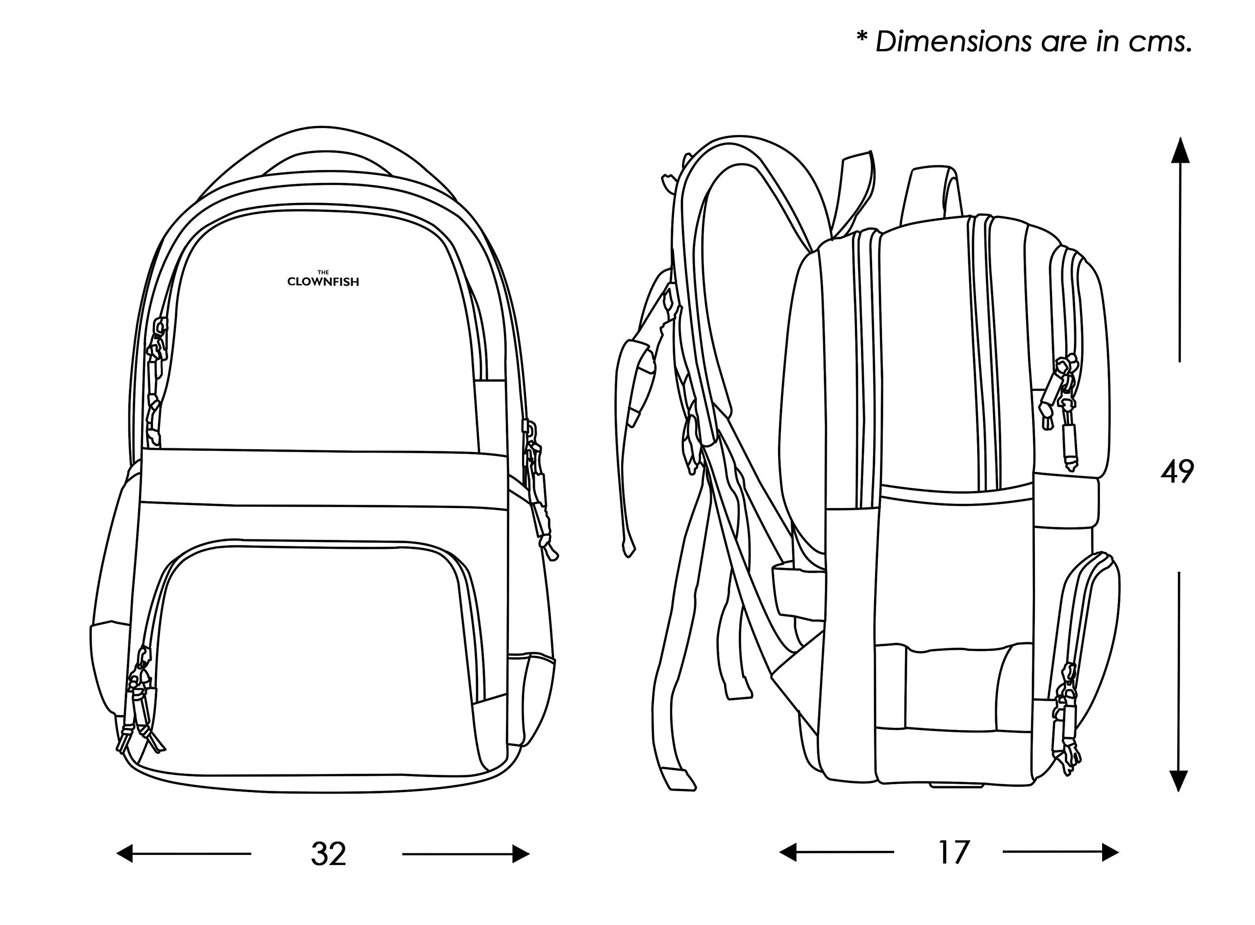 THE CLOWNFISH Charcoal 30 Ltrs Black Laptop Backpack (TCFBPPO-ABUKBL12)