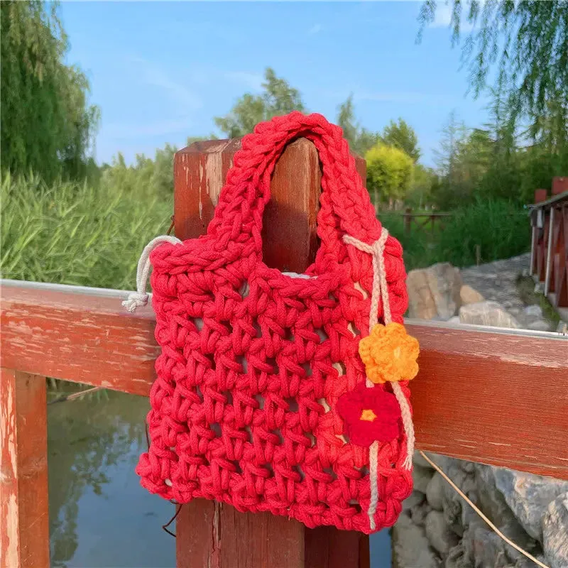 Thick Thread Cotton Rope Knitted Handbag