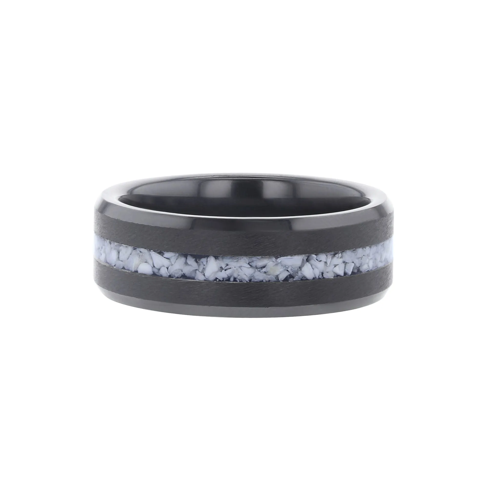 Thrasher Shark Tooth Black Ceramic Wedding Ring