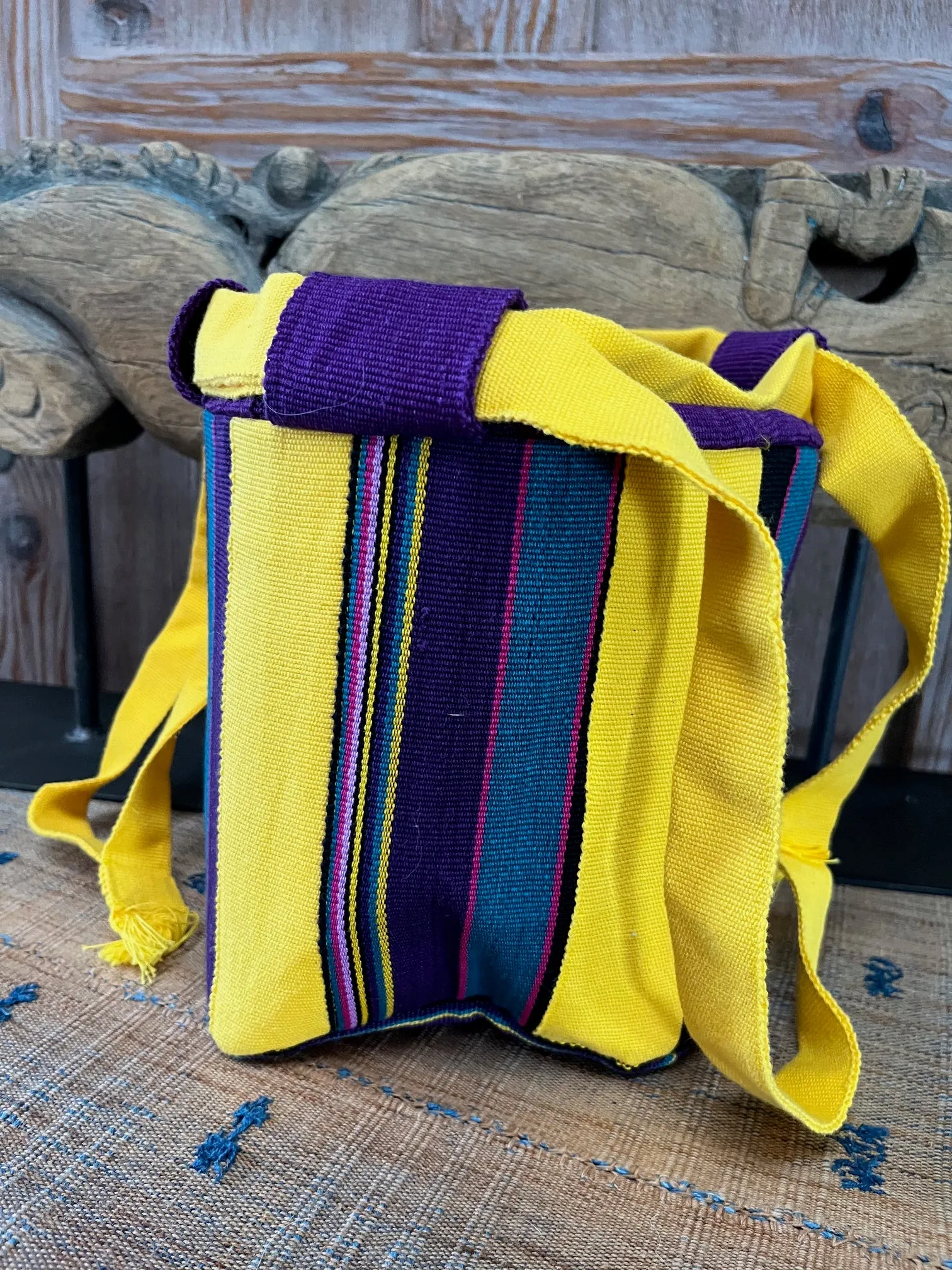 Traditional Japanese Rice Bag in Guatemalan Textiles