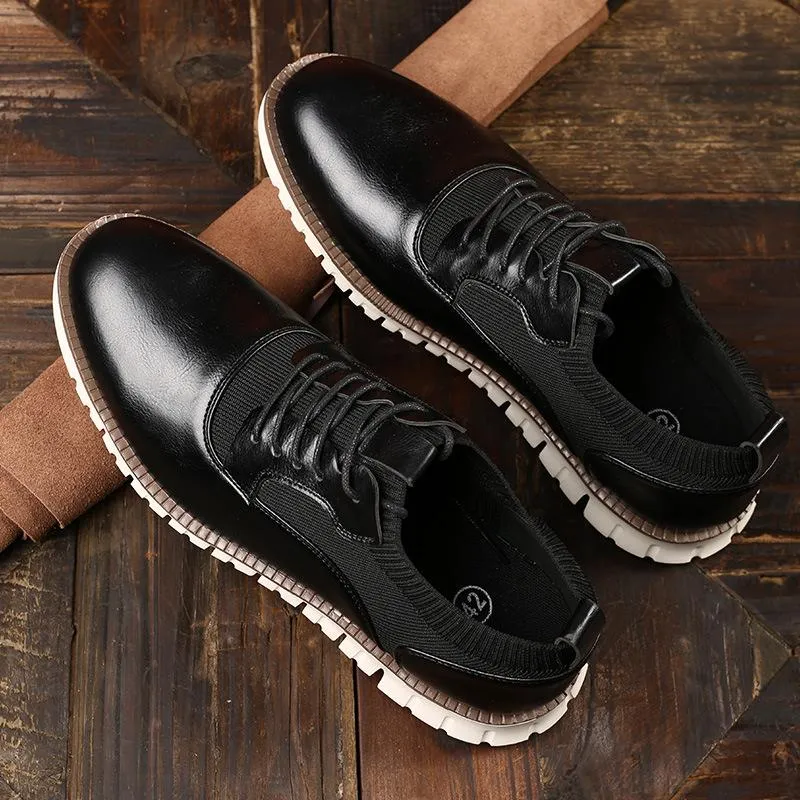 Trendy breathable lightweight sole casual shoes - Black