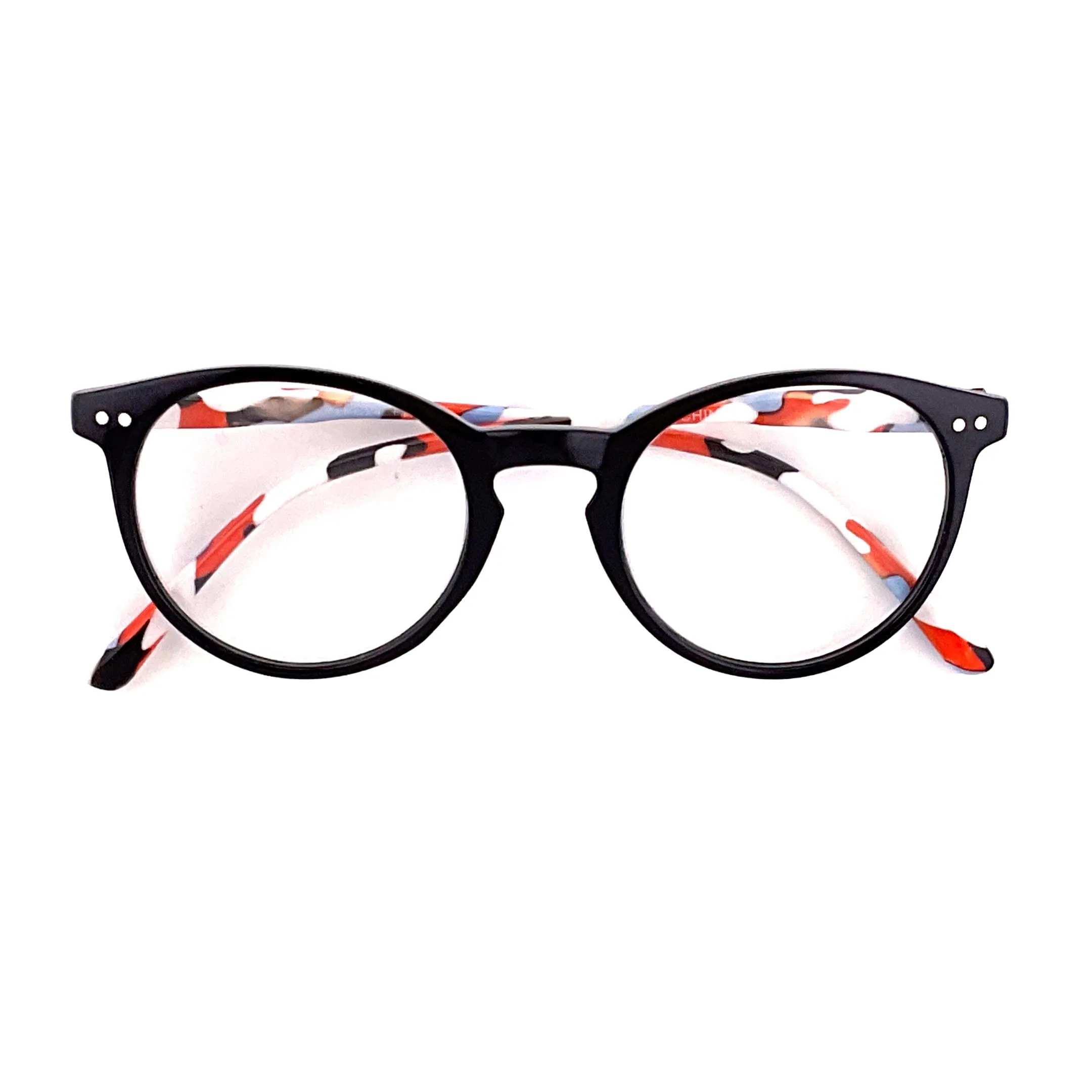 Trendy Fashion Round Keyhole Frame Reading Glasses