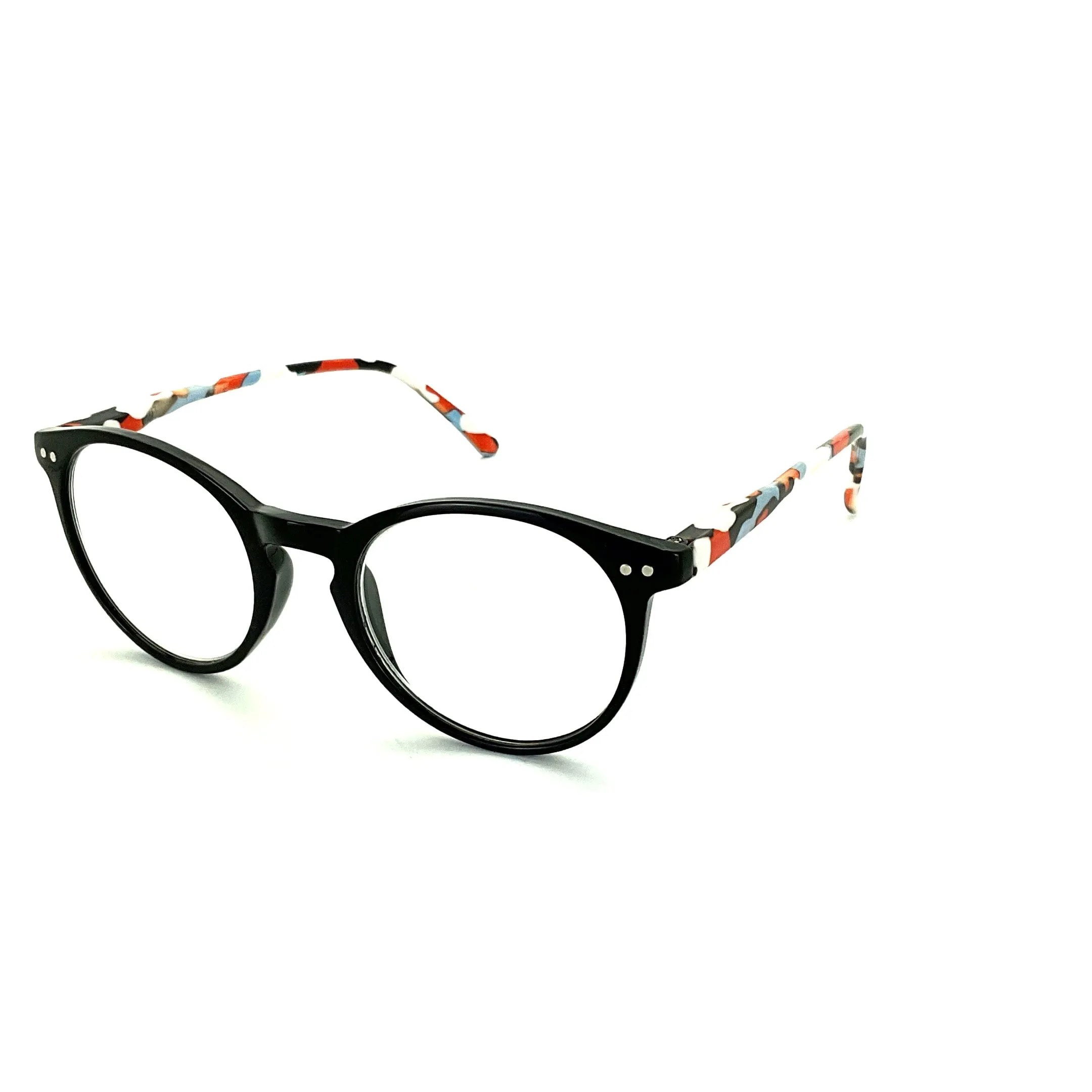 Trendy Fashion Round Keyhole Frame Reading Glasses