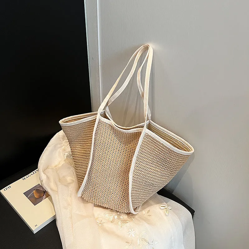 Trendy One-Shoulder Straw Woven Handbag: Versatile All-Match Style