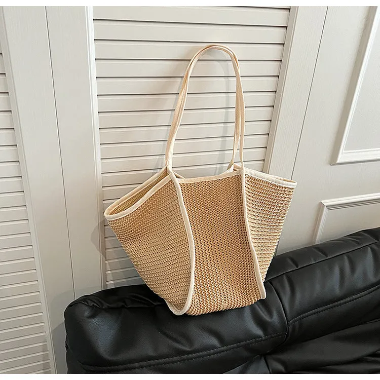 Trendy One-Shoulder Straw Woven Handbag: Versatile All-Match Style