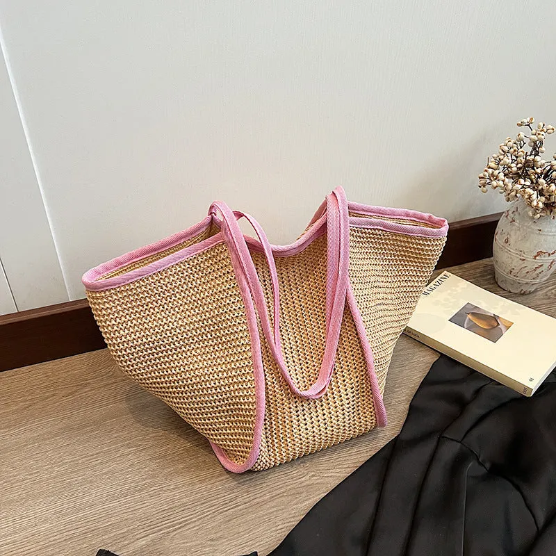 Trendy One-Shoulder Straw Woven Handbag: Versatile All-Match Style