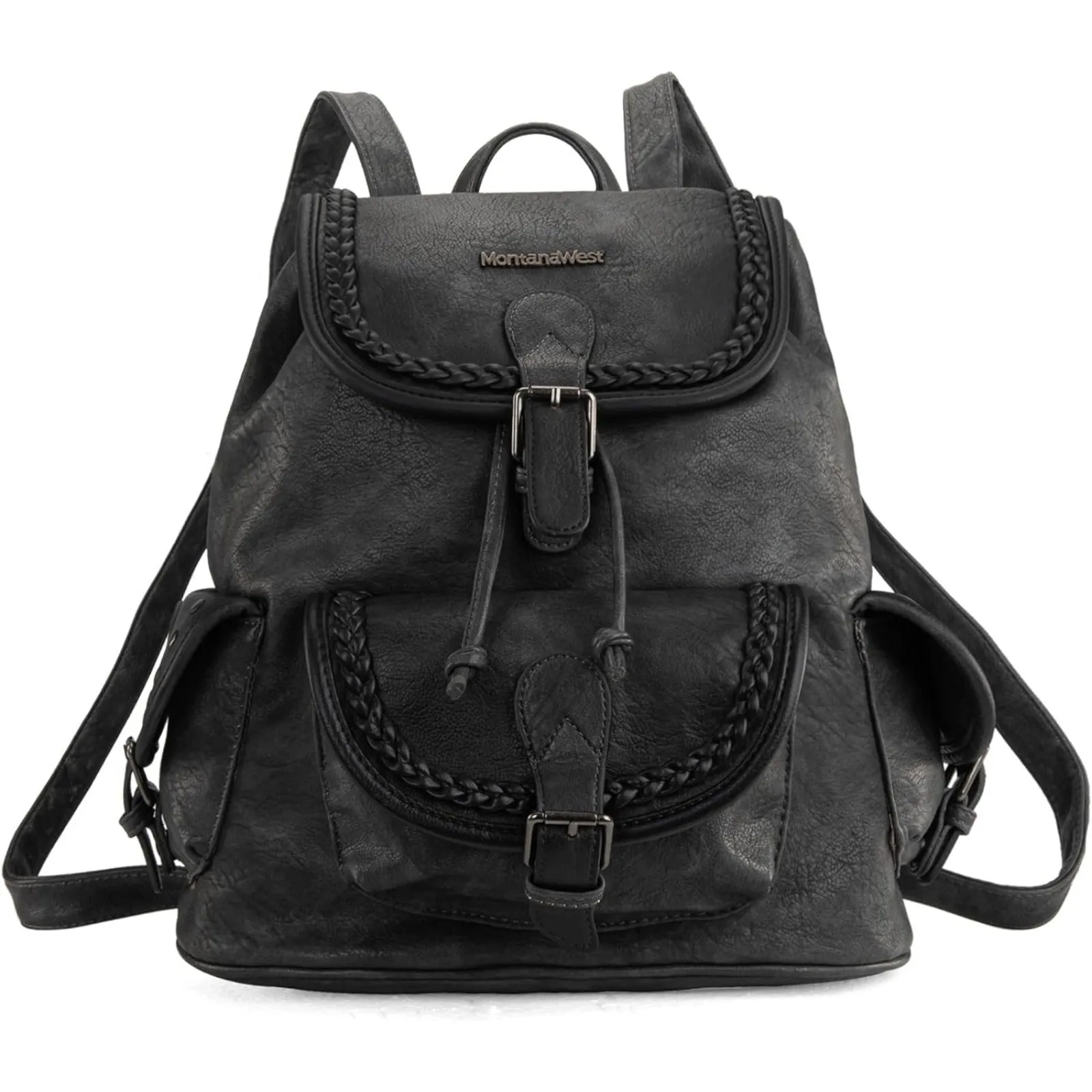 Trendy Women's Washed Leather Satchel Backpack Purse - Casual Drawstring Daypack for Travel