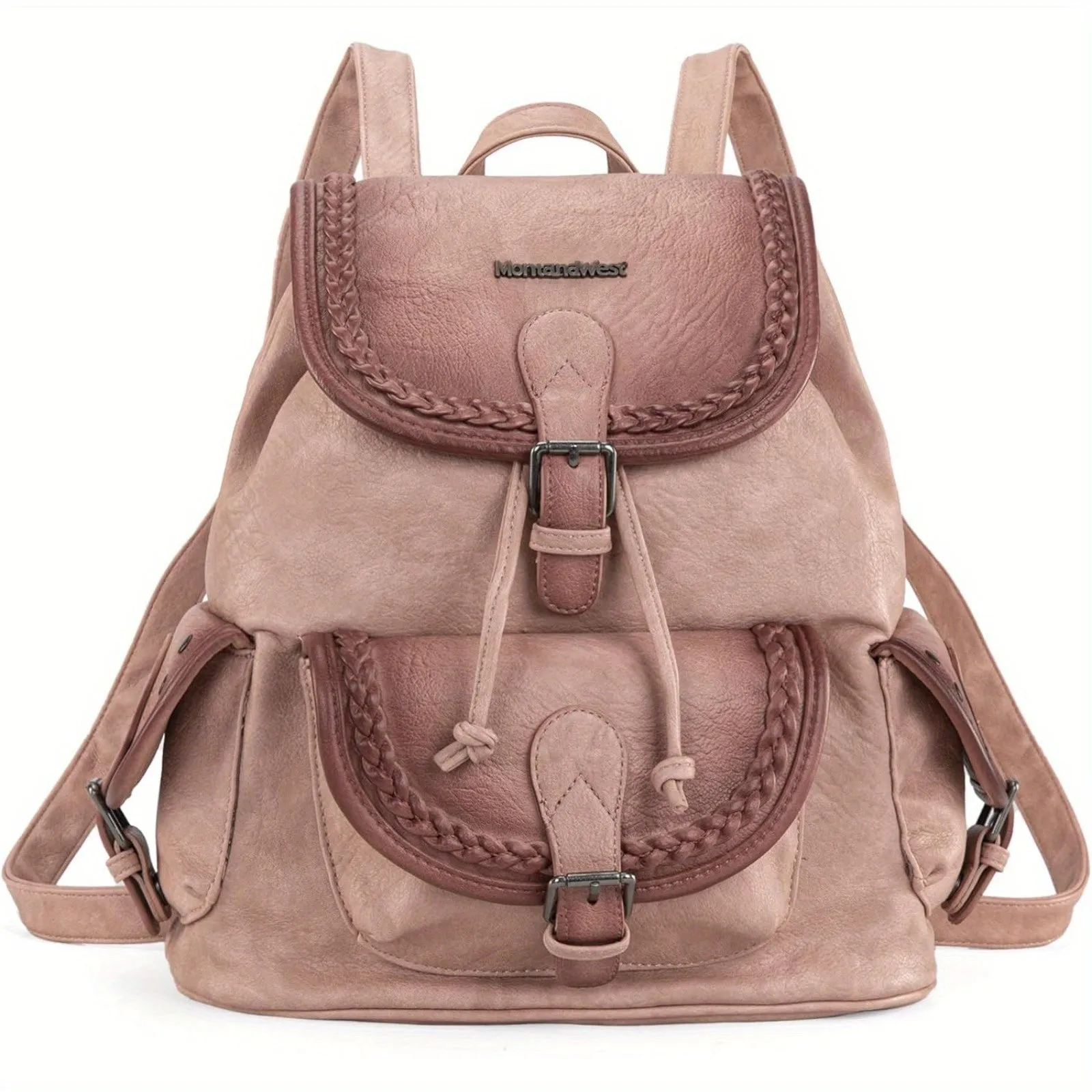 Trendy Women's Washed Leather Satchel Backpack Purse - Casual Drawstring Daypack for Travel