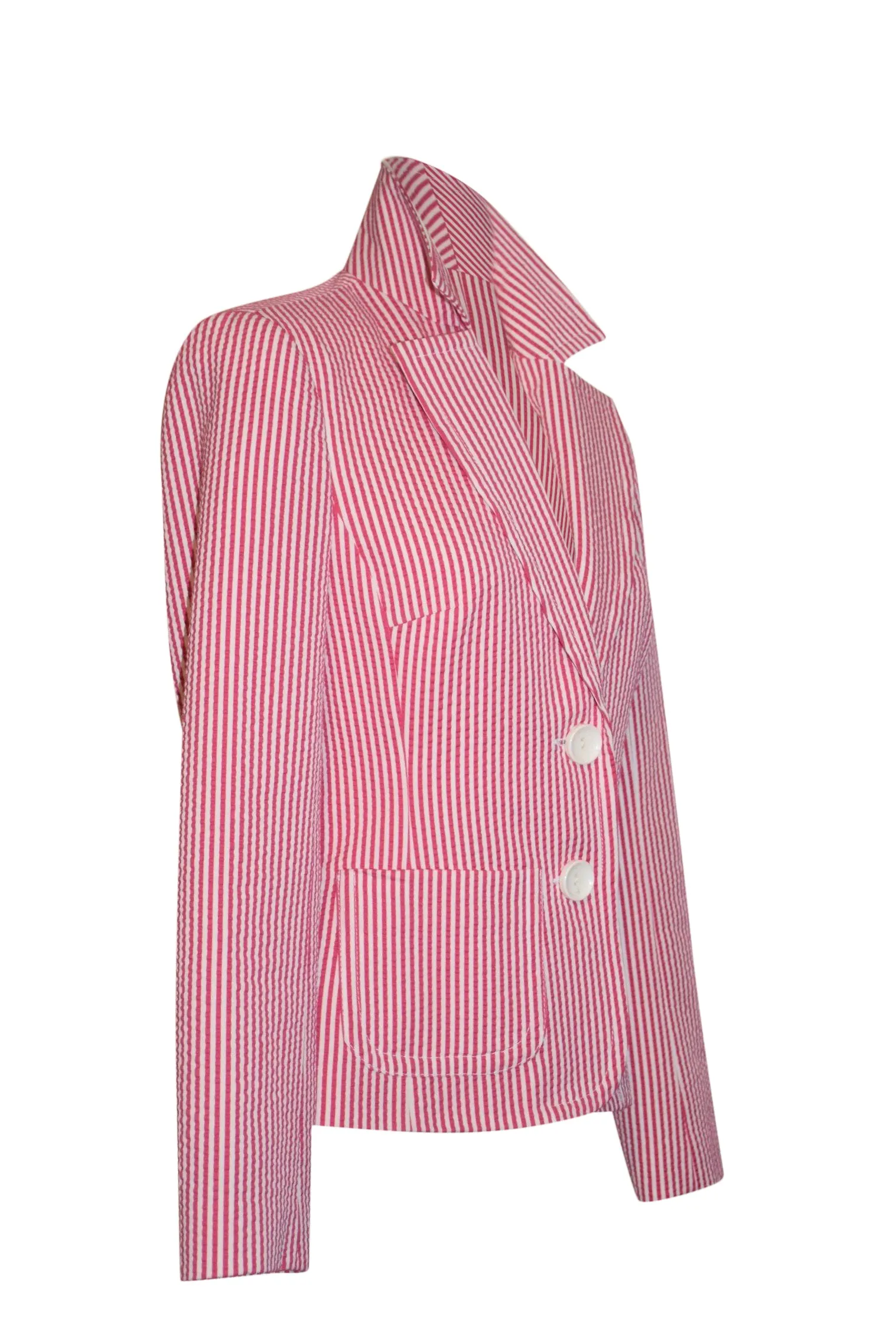 Trina Turk Lightweight Pink White Striped Jacket Blazer Size 6