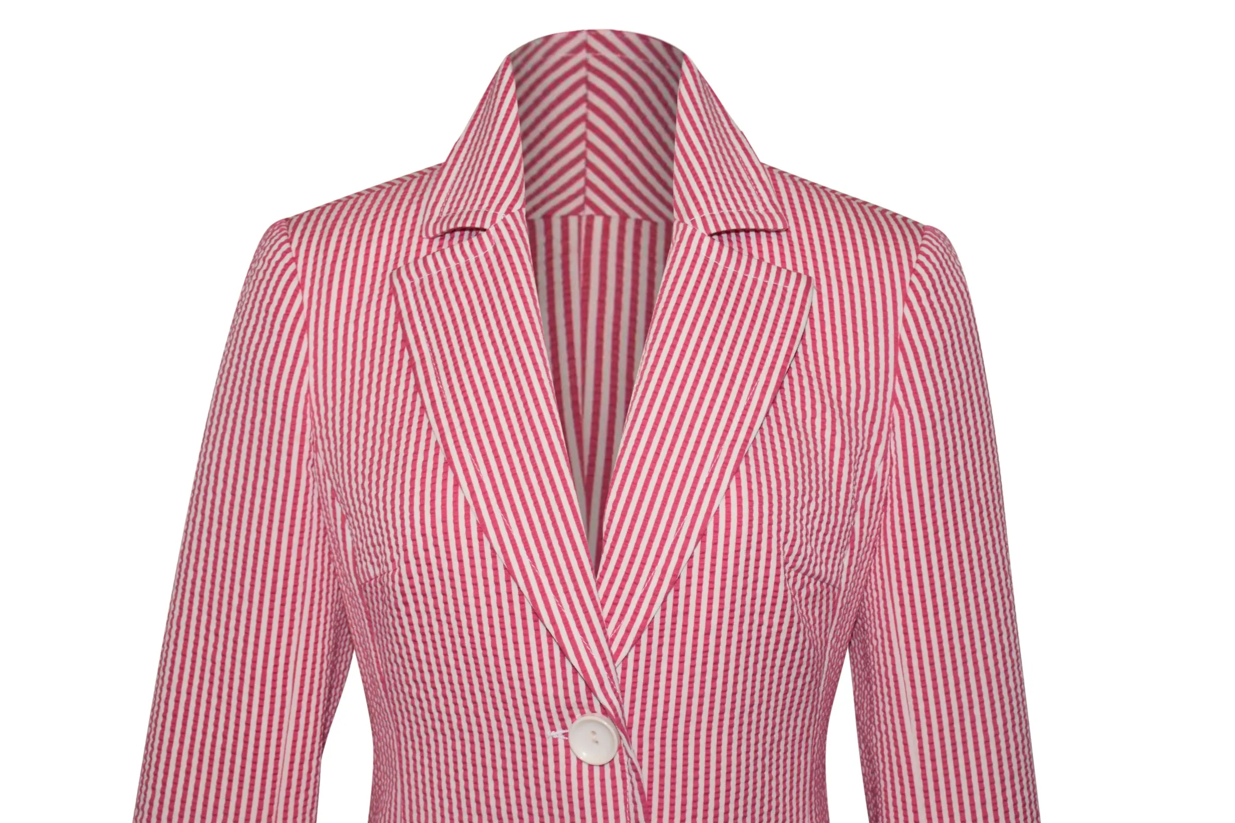 Trina Turk Lightweight Pink White Striped Jacket Blazer Size 6