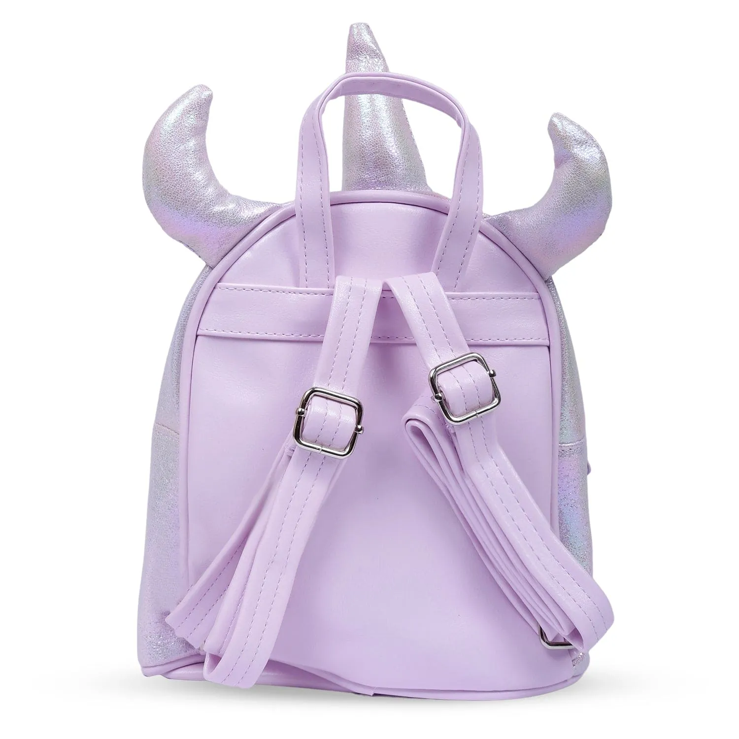 Unicorn Sequined Dual Tone Backpack Trendy Bag - Purple