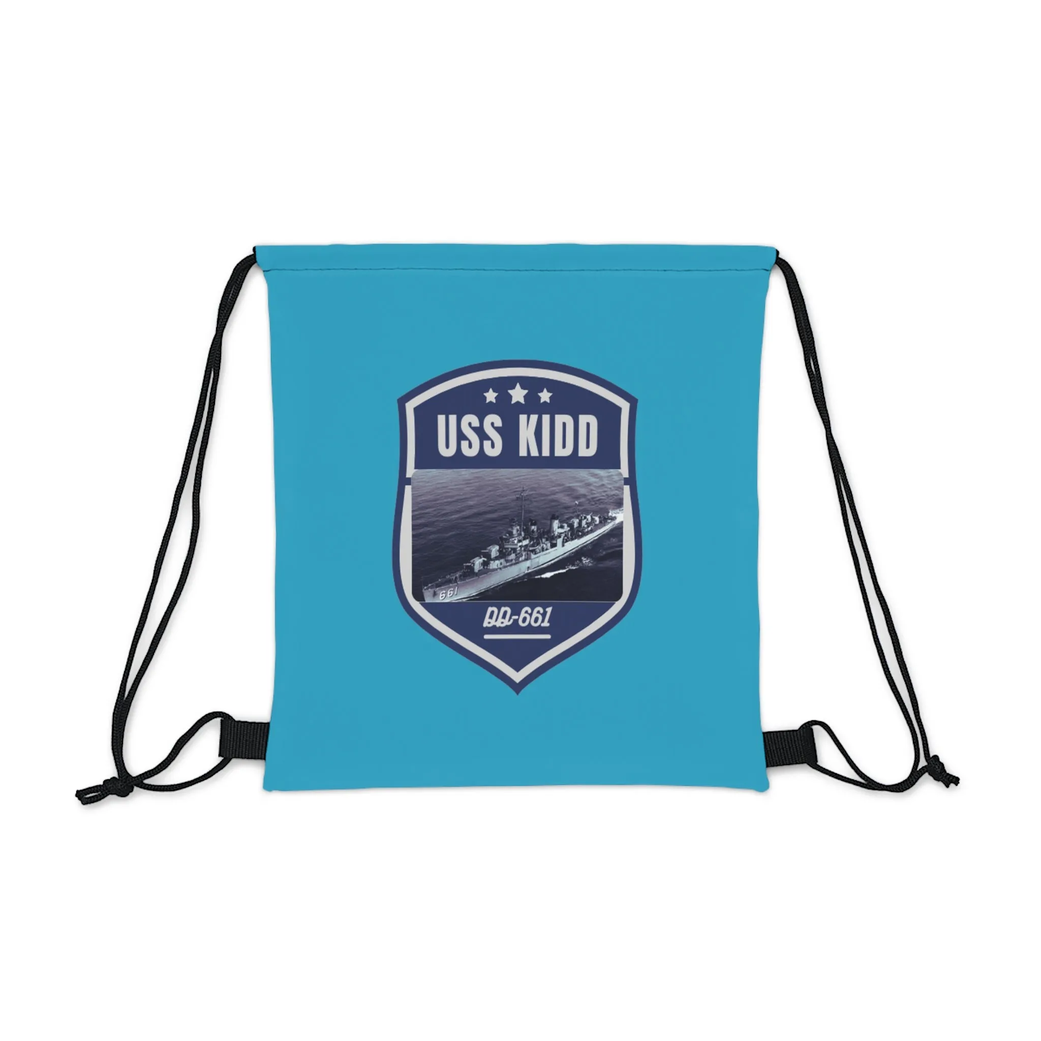 uss kidd DD-661 United States Ships POD Outdoor Drawstring Bag