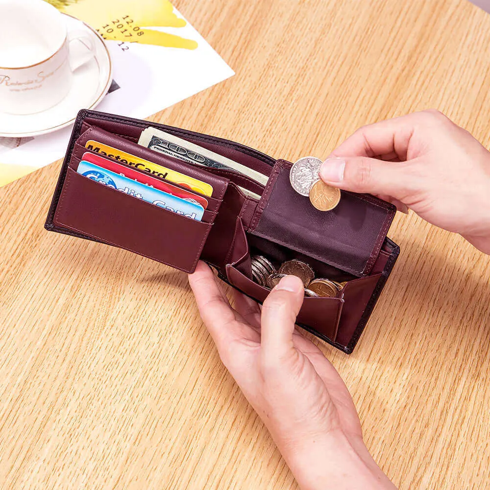 Versatile Leather RFID Folding Wallet