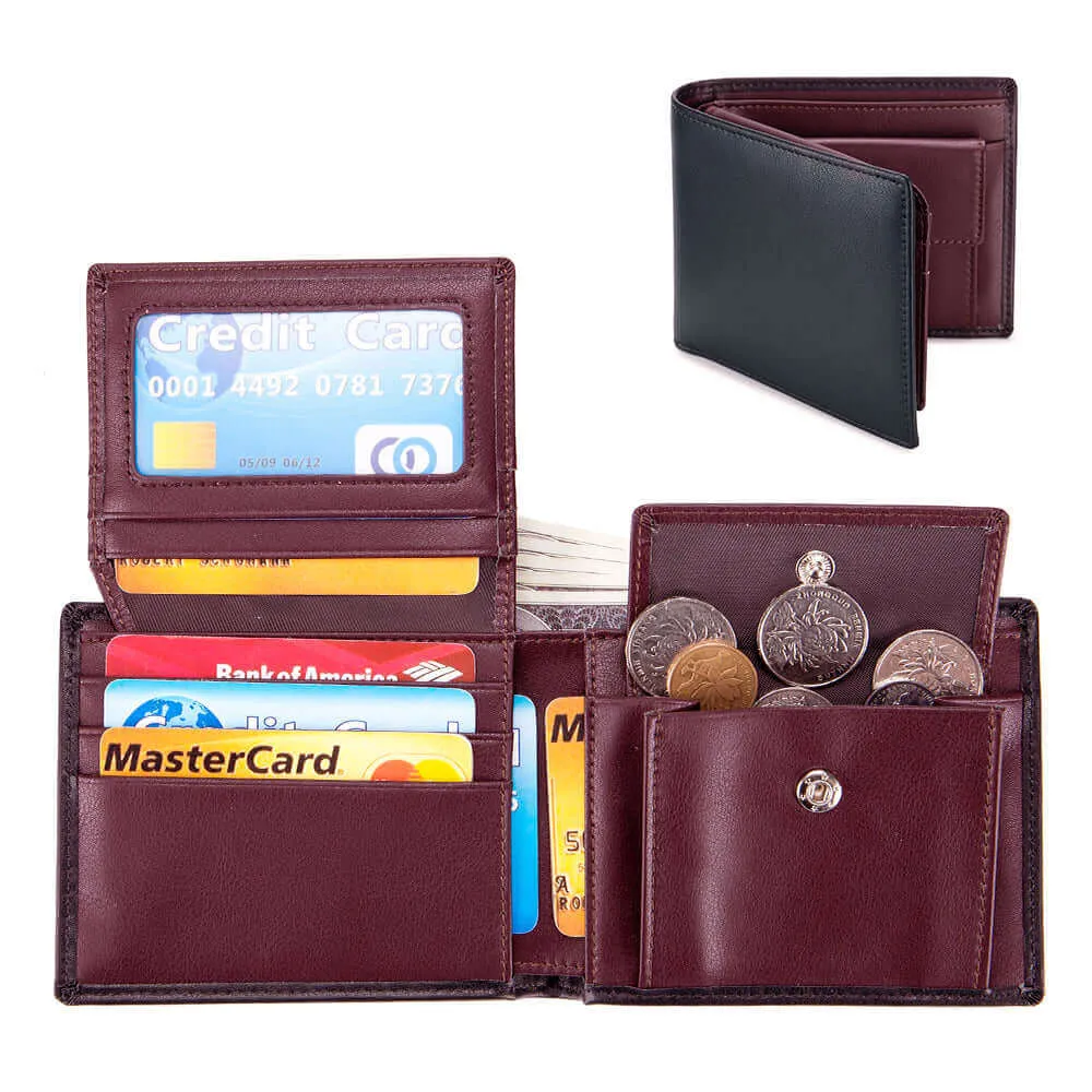 Versatile Leather RFID Folding Wallet