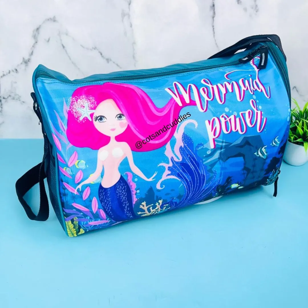 Versatile Travel Bag with Side Pockets: The Perfect Blend of Style and Functionality (Mermaid Power)