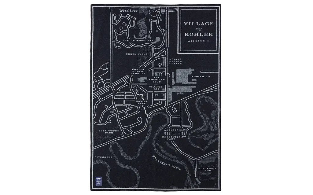 VILLAGE OF KOHLER MAP WOOL THROW