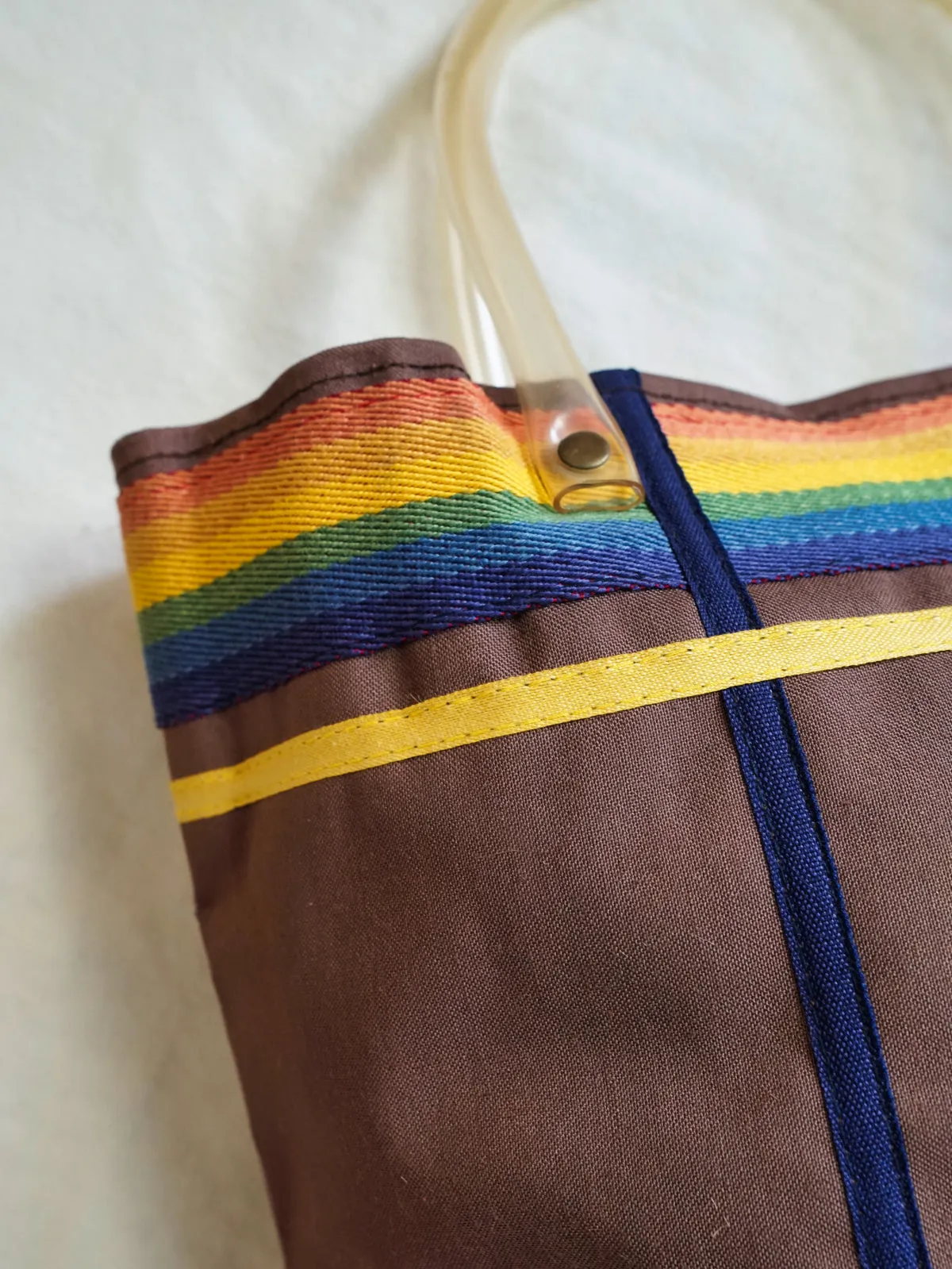 Vintage Rainbow Tube Handle Tote