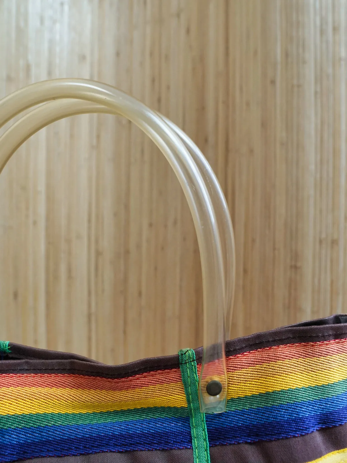 Vintage Rainbow Tube Handle Tote