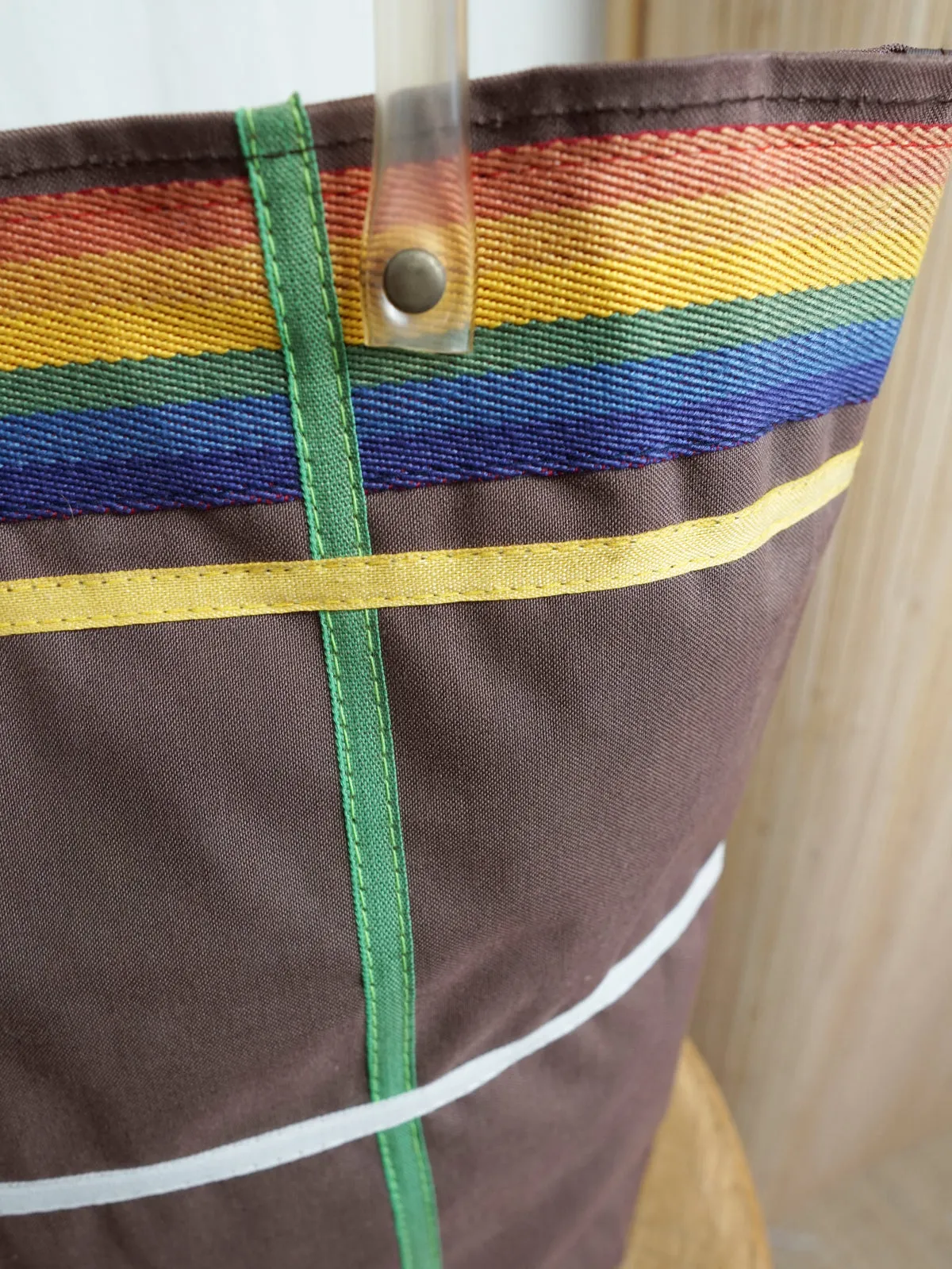 Vintage Rainbow Tube Handle Tote