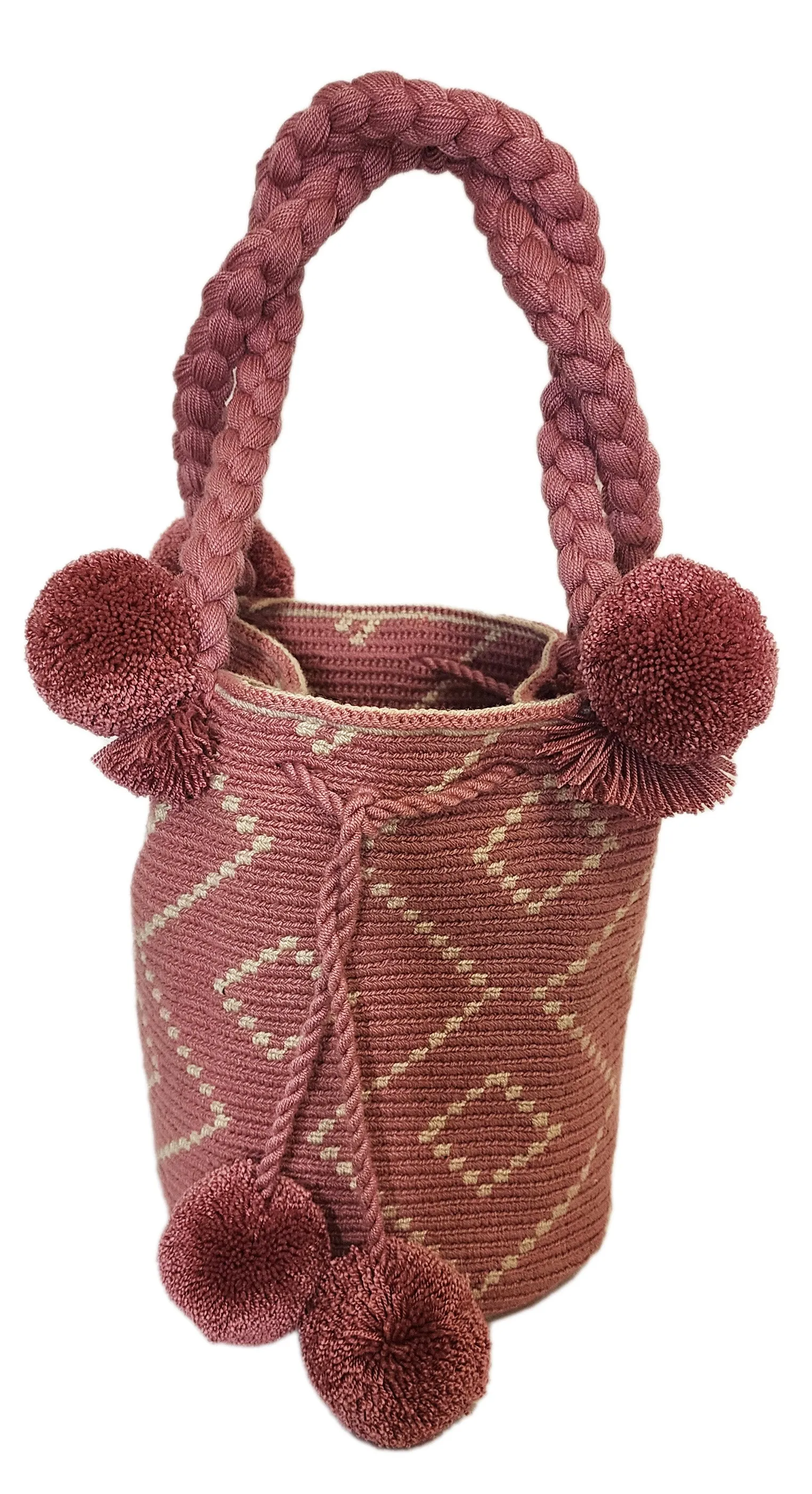 Willow Medium Short Handle Design PomPom Mochila