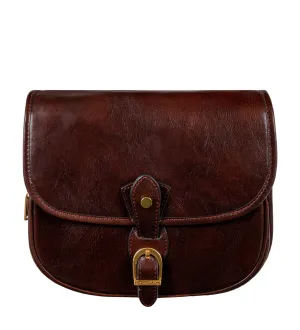 Womens Leather Saddle Bag - Women In Love