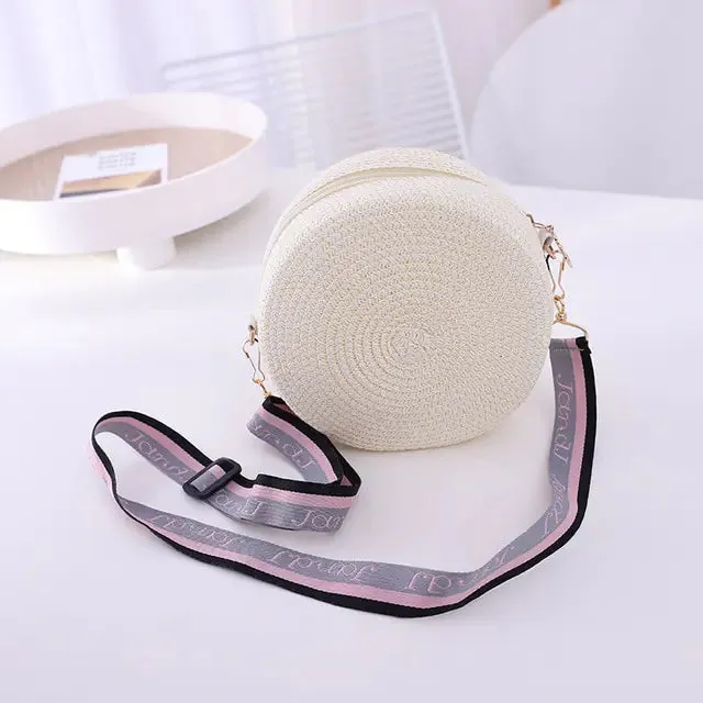 Women's Round Woven Straw Bag