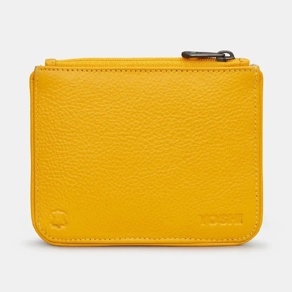 Yoshi Bee Hive Zip Top Leather Purse