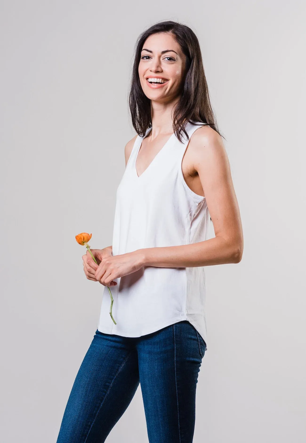 Zen Lightweight Jersey Tank - White