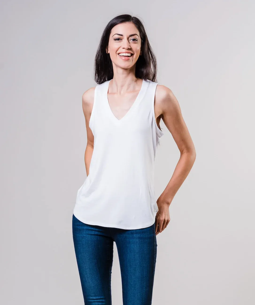 Zen Lightweight Jersey Tank - White